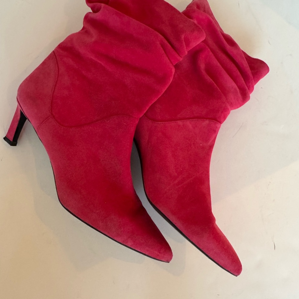 Stuart Weitzman Hot Pink Suede Boots Size 11